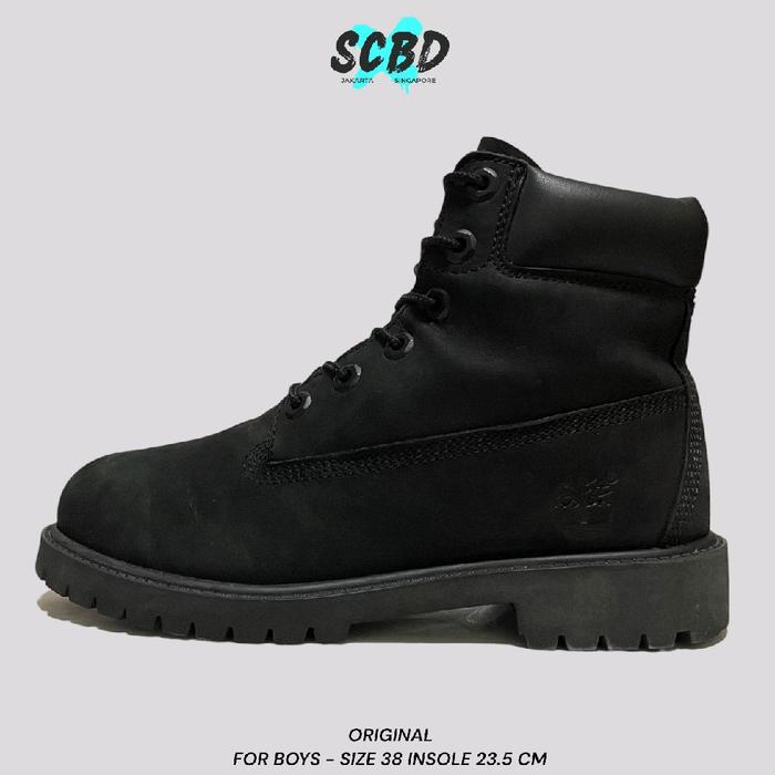 Sepatu Boots Waterproof Boys Timberland Classic Hitam Original Second Size 38