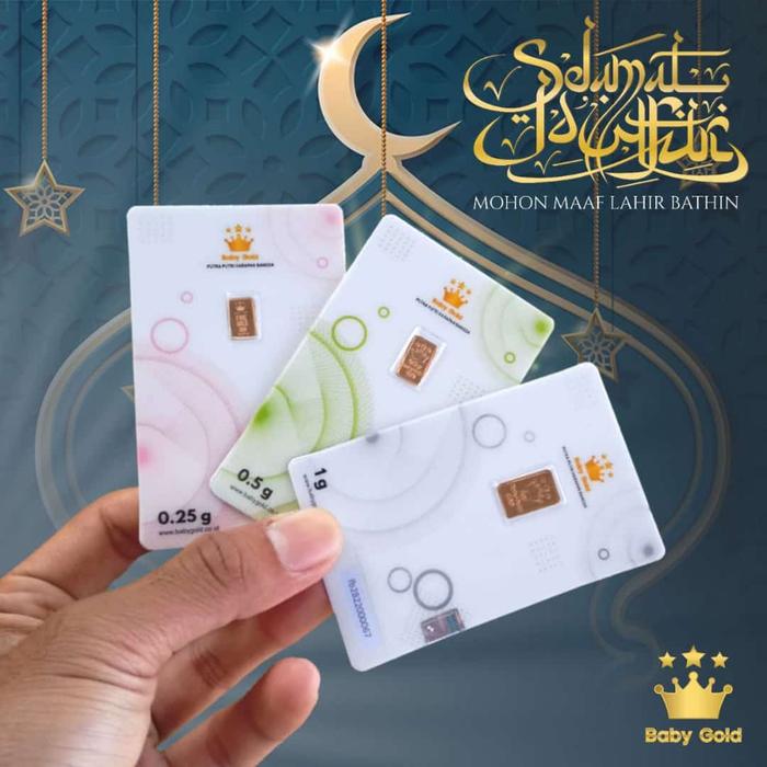 LOGAM MULIA EMAS 24K BABY GOLD, GRAMASI 0.25GRAM/0.5GRAM/1GRAM