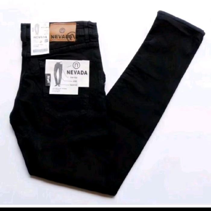 Nevada jeans hitam pekat melar slimfit ( pensil ) Celana Pria