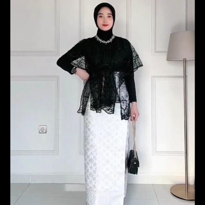 Wrap Outer Tille Ribbon Outer Organza Pita Outer Tulle Outer Brukat Outfit Kondangan Outer Lengan Pa