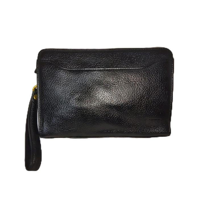 CLUTCH/ TAS TANGAN PRIA/ WANITA KULIT ASLI WARNA HITAM DAKS