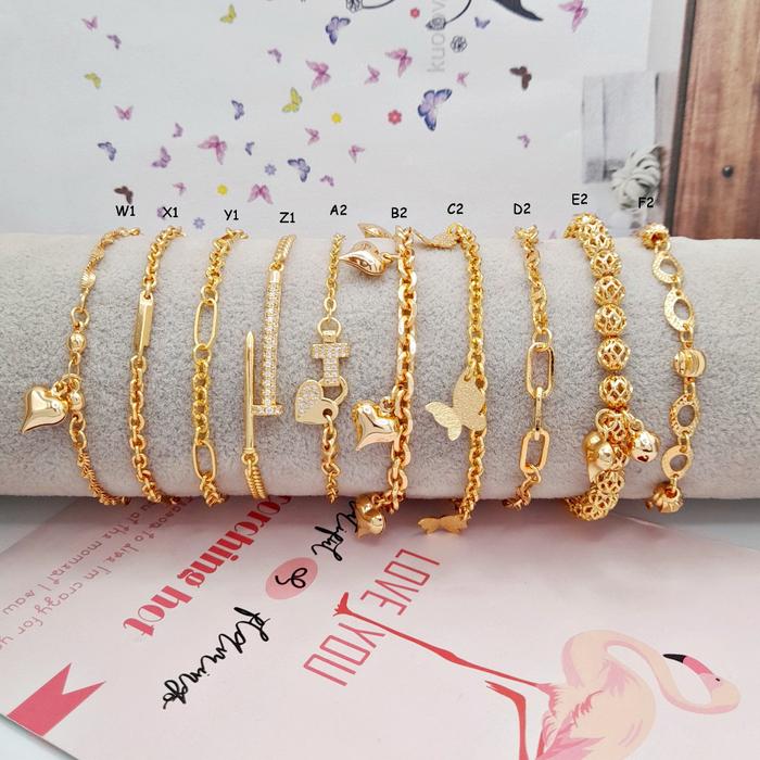 RINN Jewelry Gelang Tangan Wanita Xuping Warna Gold Emas - BB242