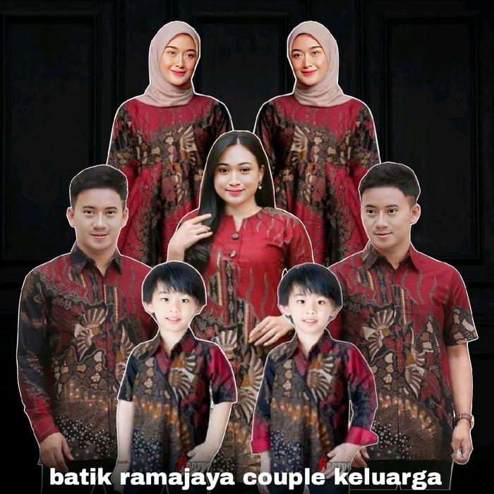 Baju batik couple keluarga besar motif tarung maron batik modern batik seragam batik sarimbit terlar