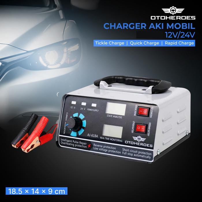 OTOHEROES Charger Aki Mobil Motor Intelligent Battery Charger 12V/24V - AJ-618A