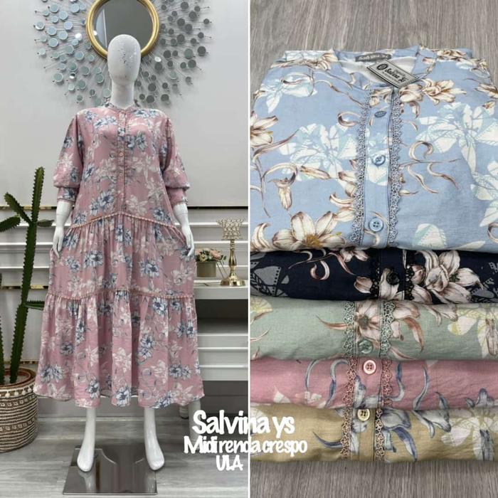 [DORASHOP] GAMIS SALVINA YS MOTIF BUNGA-GAMIS WANITA