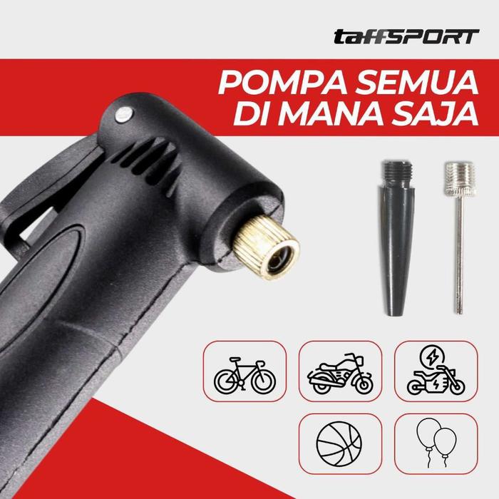 TaffSPORT DUUTI Pompa Angin Ban Sepeda Portable PP-05 - Hitam