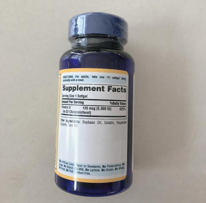 Mega-Potency Vitamin D3 5000 IU 200 Softgels