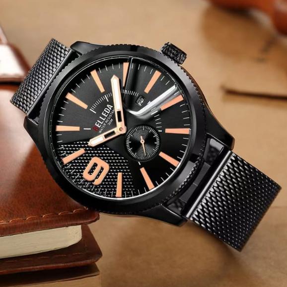 Jam Tangan Pria Rantai Pasir Water Resistant - BELLEDA B-9142 Original