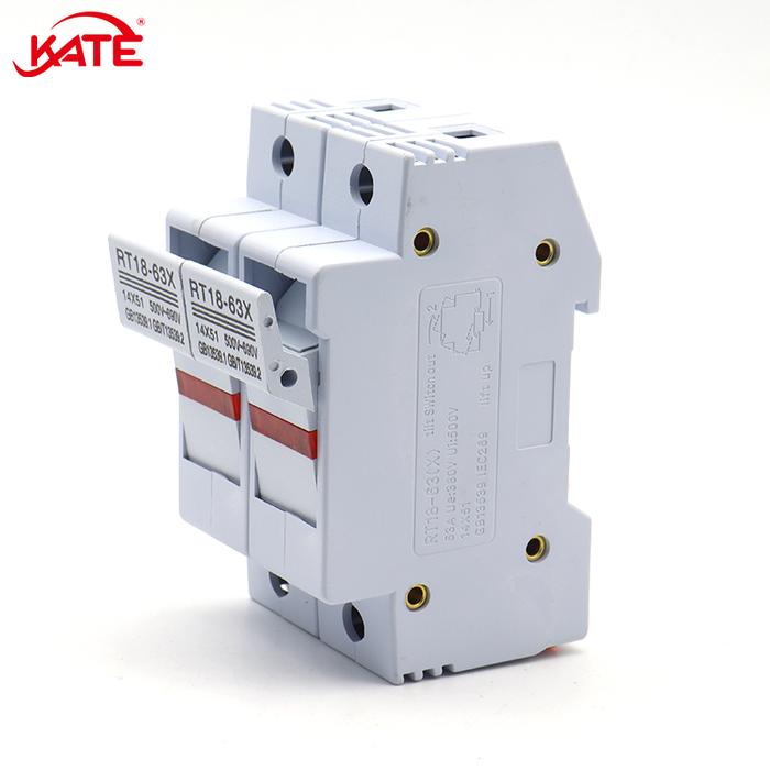 2P DIN Rail Fuse Base Solar RT18-63X DC500V 25A 32A 40A 50A 63A untuk