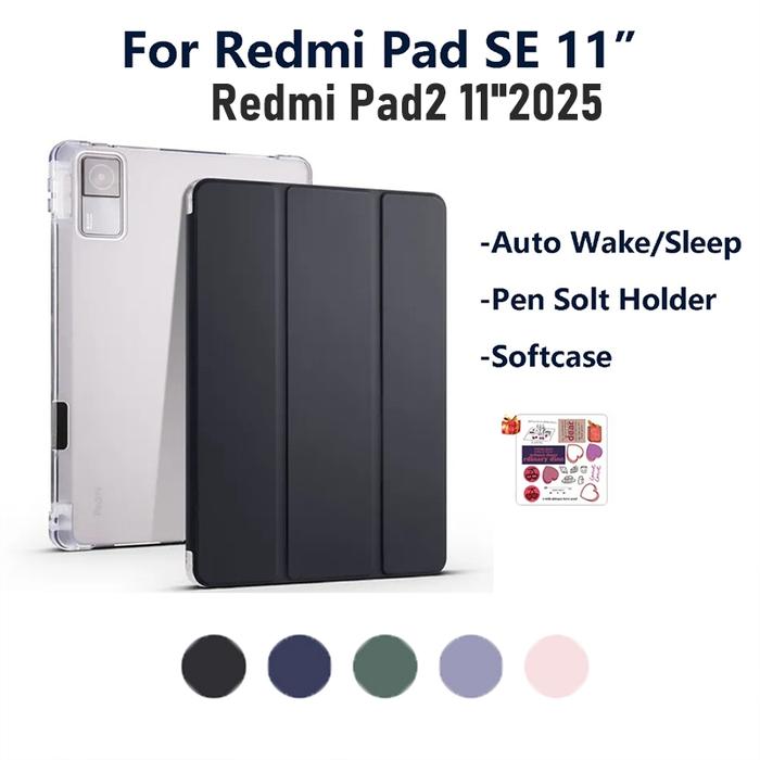 RedMi Pad SE Case With Transparent Back Case Redmi Pad Flip cover Stand Redmi Pad SE 2023