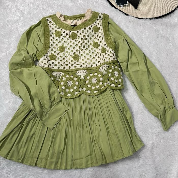 Blouse Silk Premium Mix Rajut Import Muslim Wanita - Shakila - Atasan, Katun, Dewasa, Panjang, Remaj
