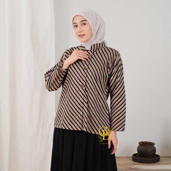 Lurik Series Long Vest Batik Outer Batik Wanita Modern Rok Lilit Batik Rok Kondangan Motif Lurik Baj