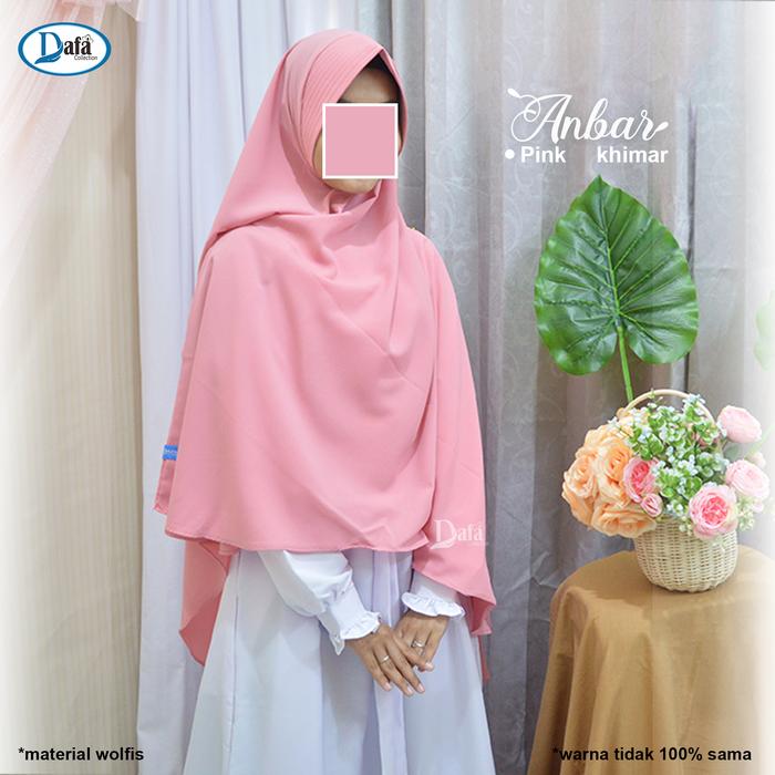 Kerudung Pad Polos Khimar Syari Jumbo Avocado Soft Pink Jilbab Menutup Dada Wolfis Pet Antem Anbar