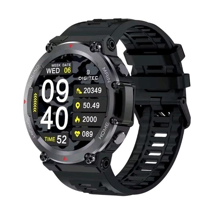 Jam Tangan Pria Smart Watch Digitec GAMA HITAM Original SW Strap Rubber