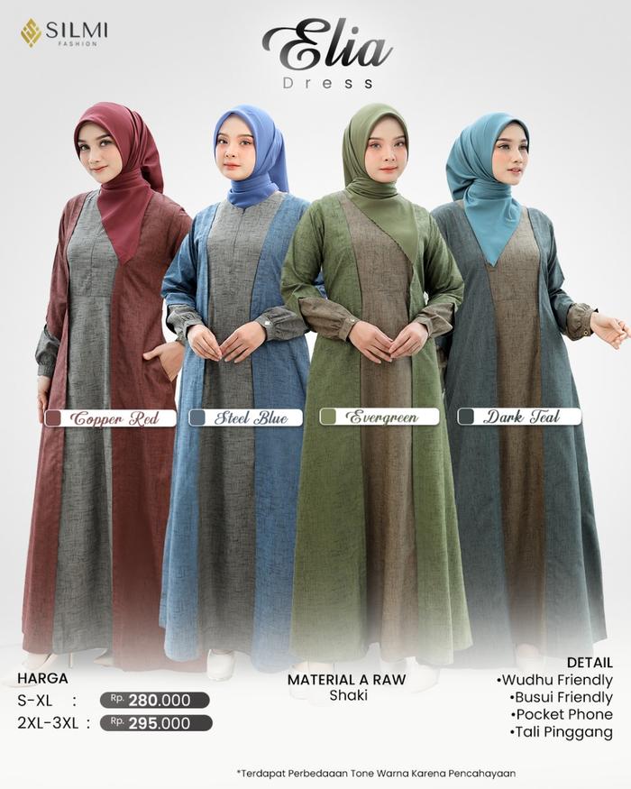 Silmi Elia Dress Gamis kekinian Gamis Silmi Terbaru 2025 Gamis Kajian Gamis Syar'i