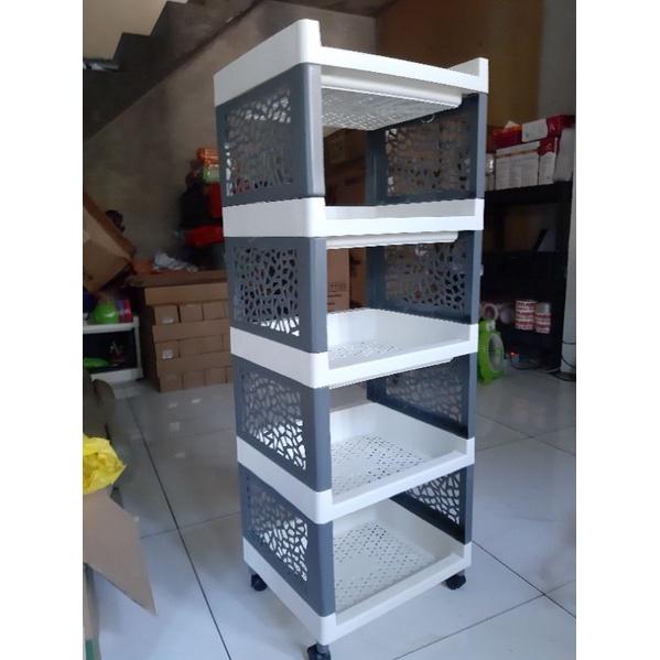 RAK YOYO 5 SUSUN RAK SENAGUNA RSTK KOMBINASI PUTIH ABU-ABU& PUTIH HITAM (free bubble wrap)