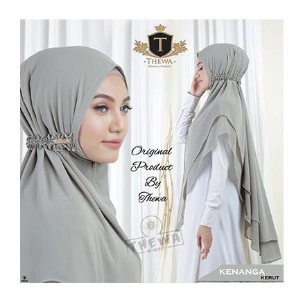 THEWA Kerudung/Khimar/hijab “KENANGA serut” Jumbo Lancip 2 LAYER CERUTY