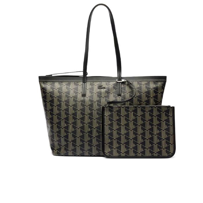 Lacoste Women's Zely Grained Tote Bag with Pouch  - Black