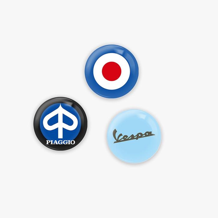 Pin button 25 mm vespa pin aksesoris tas