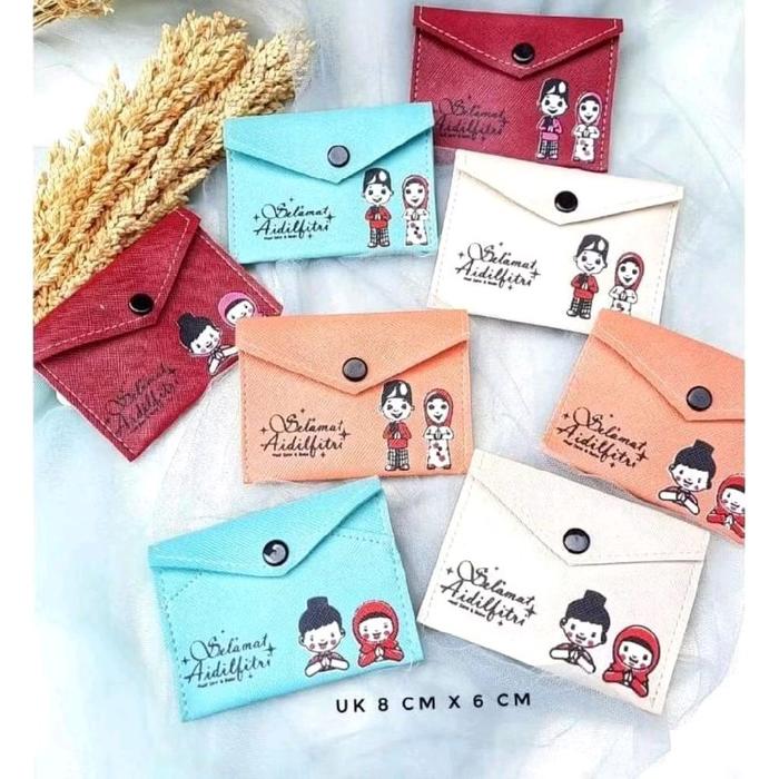 Dompet Amplop Kancing Lebaran Dpt 12 pcs Amplop Best Seller Uk 8 Cm X 6 Cm Desain Lucu Dan Warna Cer