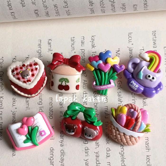 100pc bros karakter sanrio pita cookies princess unik lucu cute pin bros lucu resin clay isi 100 pcs