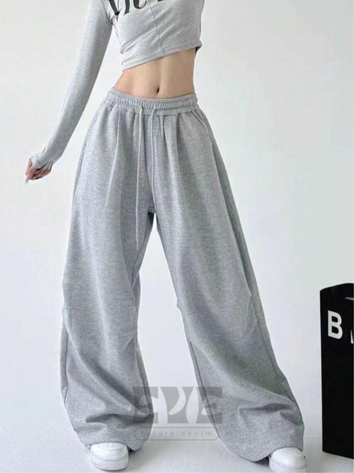 Eve Merch Enola Sweatpants Super Baggy Unisex Gym Flecee Premium Lembut Tebbal Sporty Training Nyama