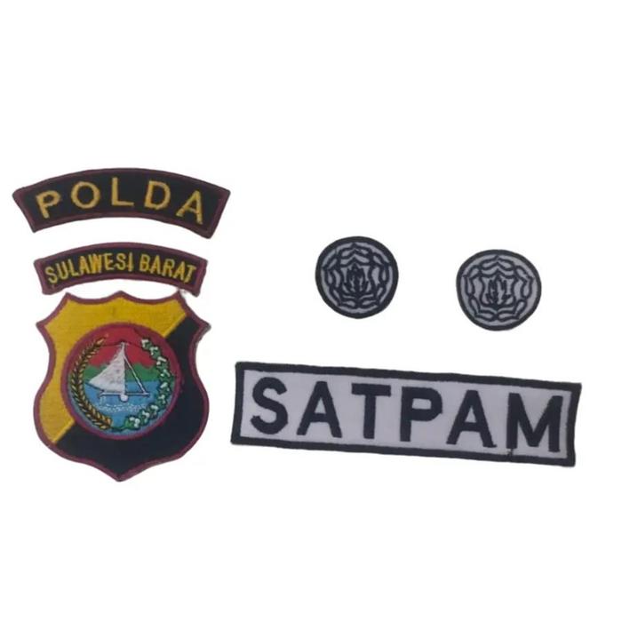 Atribut bordir + Atribut Dasar Satpam/Security - Bordiran datar