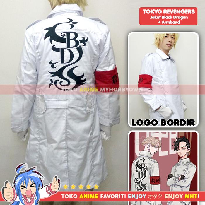 Jaket Jubah Coat Black Dragon + Armband Inui Seishu Kokonoi Tokyo Revengers