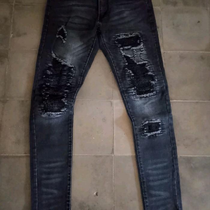 RUCAS SEASON 4 SHADOW BLACK BIKER JEANS.