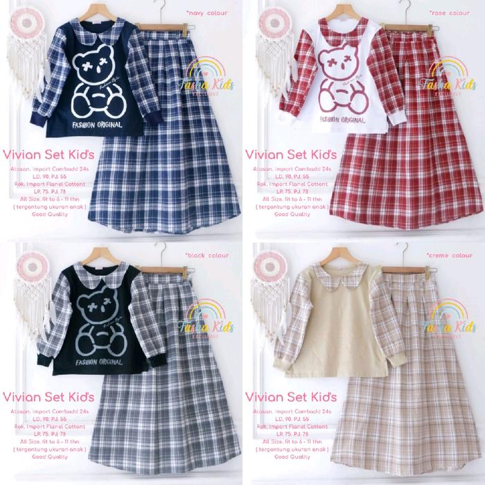 VIVIAN - ERIKA - LANY - TITIAN - HANAKO SETELAN ROK REMAJA Original by Fasha Kids
