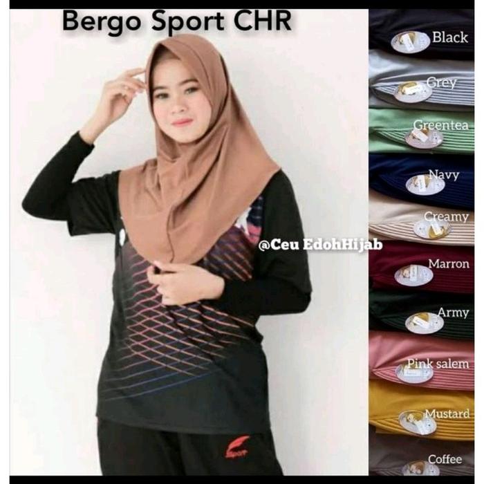 hijab CHR bahan jersey sport Kerudung