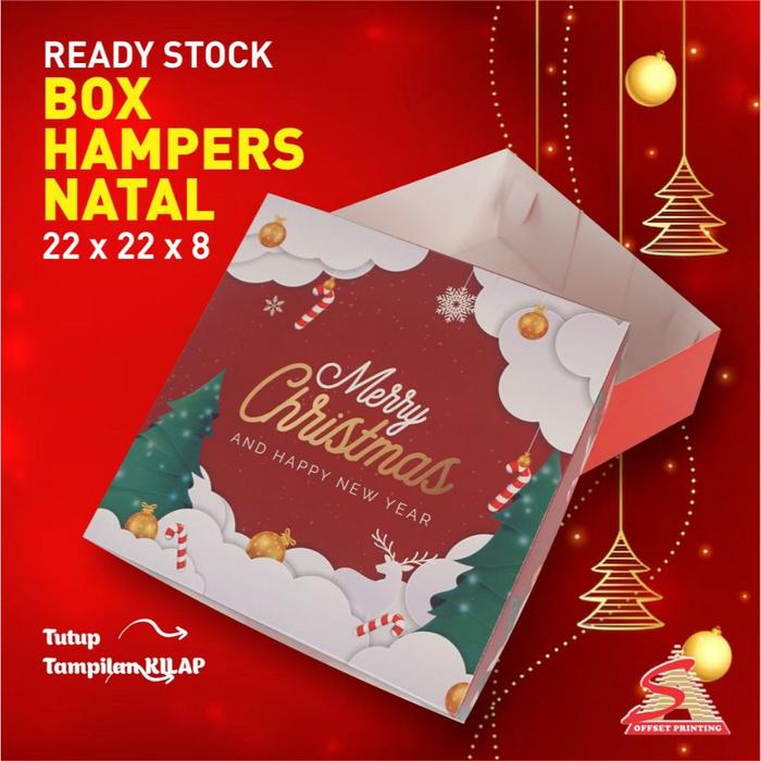 PREMIUM (READY) terjamin 22x22x8 Box Natal/Christmas Box/Christmas hampers/Dus Natal terlaris