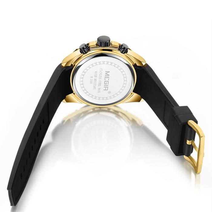 MEGIR 2086 Jam Tangan Pria Analog Cnograph Tanggal Aktif S