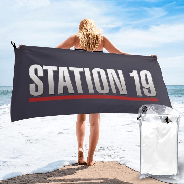 Station Logo Poly Cotton Bath Towel Hair Towel Towel Bath Large Beach