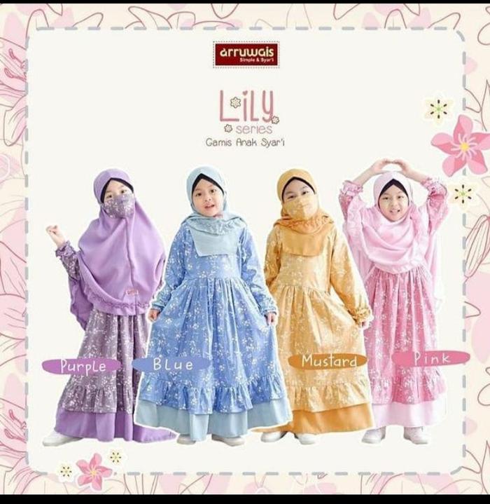 Gamis Anak dan Mom Bahan Katun Jepang Ory "LILY SERIES" By ARRUWAIS