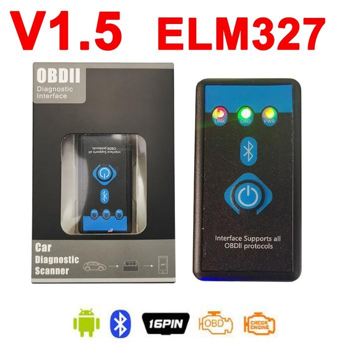 Super V1.5 Button switch ELM327 bluetooth Android OBD2 car code