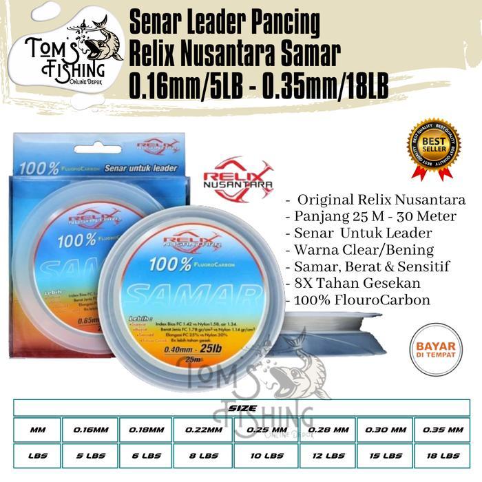 Senar Leader Pancing RELIX NUSANTARA SAMAR (5LB - 60LB) 8X Tahan Gesekan Clear Bening Murah - Toms F