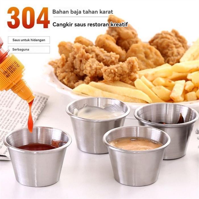 10 Pcs Sauce Cup 60Ml Cup Kecil Saus 304 Stainless Steel Saus Container Tempat Cocolan Saus Wadah Sa