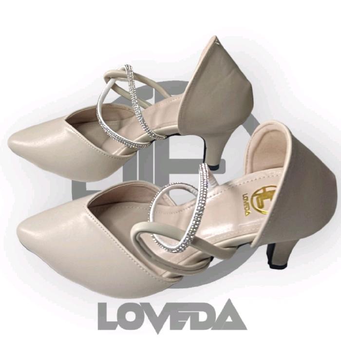 Loveda EA005-B Sepatu Heel Premium Wanita 7 Cm
