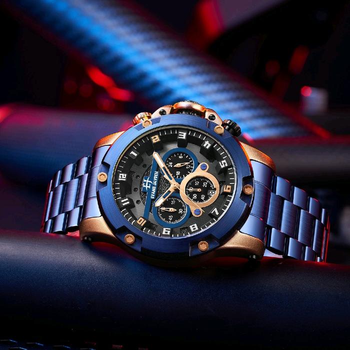 JAM TANGAN PRIA EVANS JAYDEN EJ-9838 ST STRAP STAINLESS STEEL BERGARANSI MESIN 1TH Quartz Watches