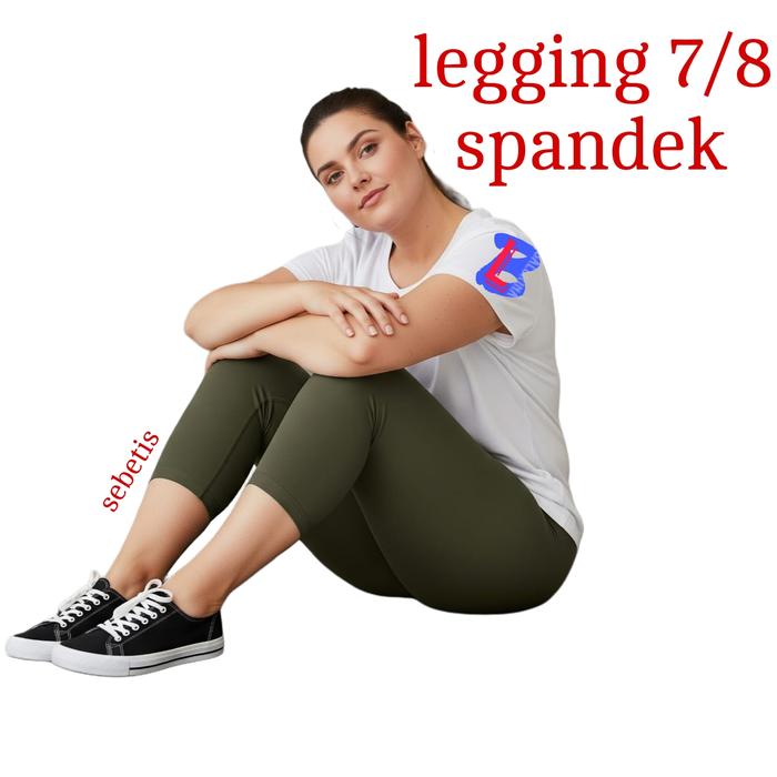 Legging Spandek 7/8 Wanita Celana Santai & Gym Celamis Olahraga Nyaman dan Fleksibel leggings Pendek