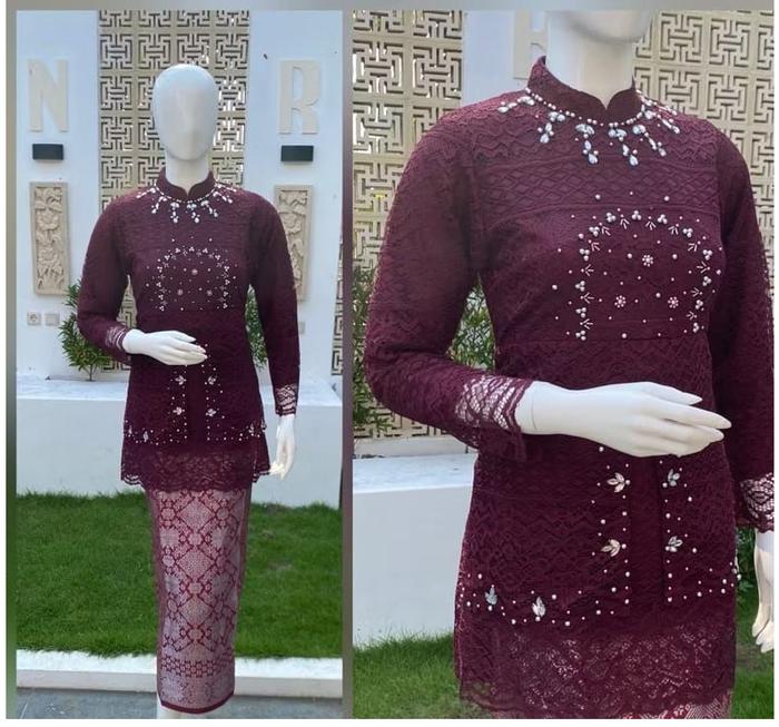 kebaya Brokat malika payet/kebaya malika terbaru/kebaya wisuda/kebaya acara/kebaya