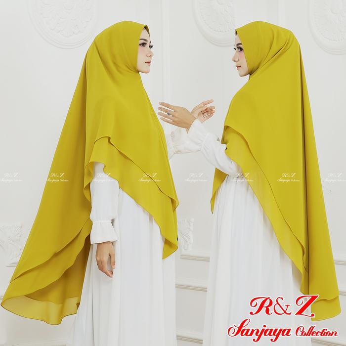 Promo Khimar Ceruty Amirah 2 Layer Pet Antem by R&Z SANJAYA Jilbab Kerudung Panjang Muslim Ceruti Sy