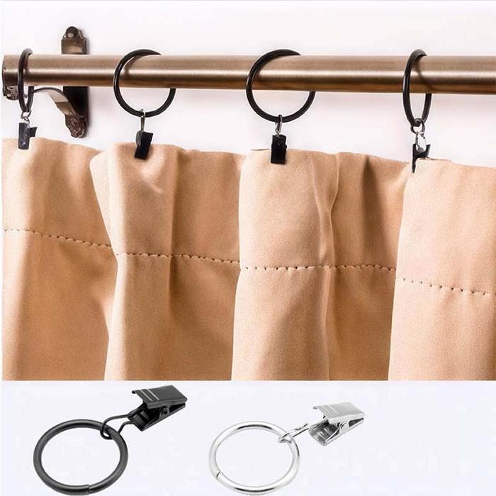 Isi 12pcs Ring Gorden Jepit 32mm Ring Penjepit Gorden Ring Pengait Gorden Ring Pipa Gorden Dengan Kl