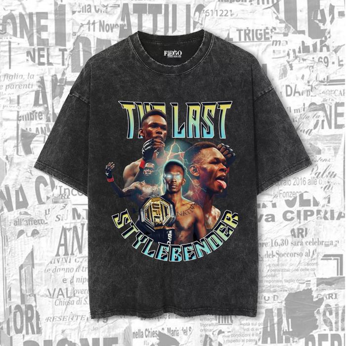 Fiego "ISRAEL ADESANYA" | Premium Oversize T-Shirt | Stone Wash | Kaos Artist | Washed Tee | Idola