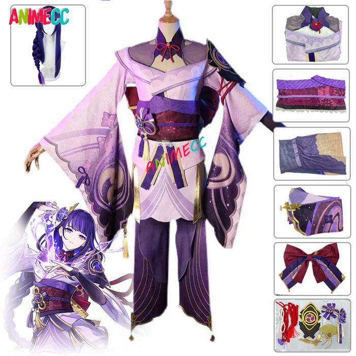 Game Genshin Impact Raiden Shogun Cosplay Costume Baal Wig Cosplay
