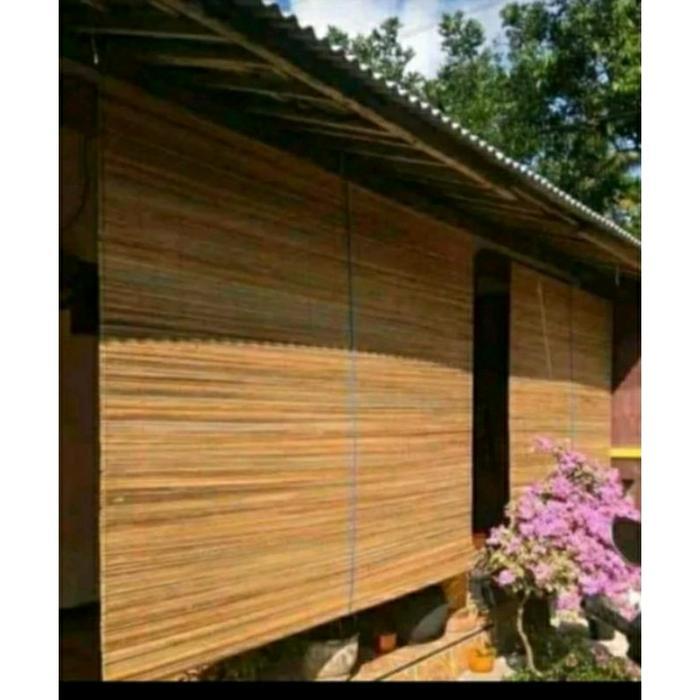 tirai bambu sawit ukuran L3mtr.x.t3mtr +tali penggulung