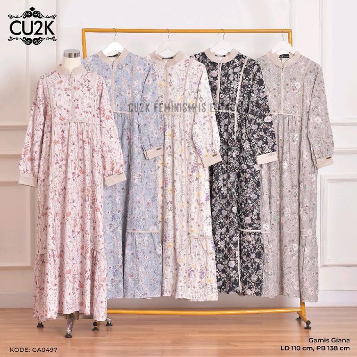 gamis qiana brand cucuk fashion terbuat dr bahan crespo bordir bolong kwalitas premium Muslim