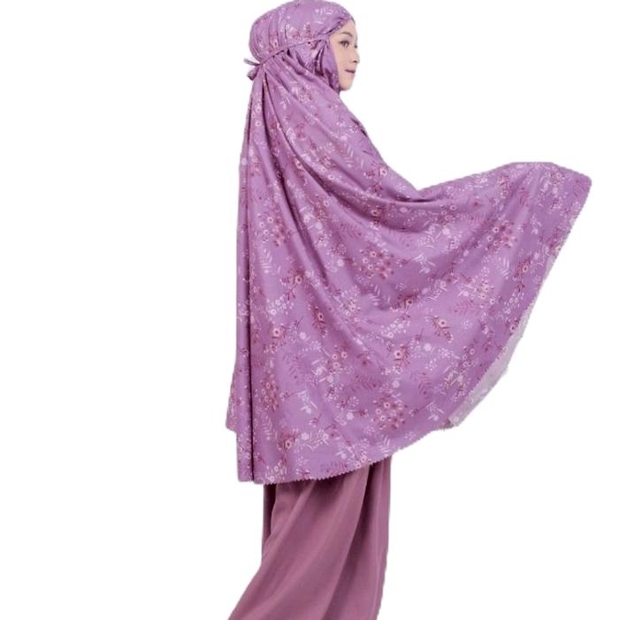 Mukena mukenah NUELA dewasa jumbo anak  katun micro cotton micro mikro printing 2 in 1 motif bunga k