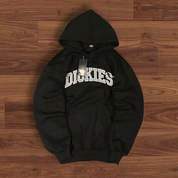 HOODIE DICKIES LOGO TEXT BOLD HITAM JACKET MIRROR ORIGINAL